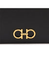 Gancini Compact Half Wallet Black - SALVATORE FERRAGAMO - BALAAN 8