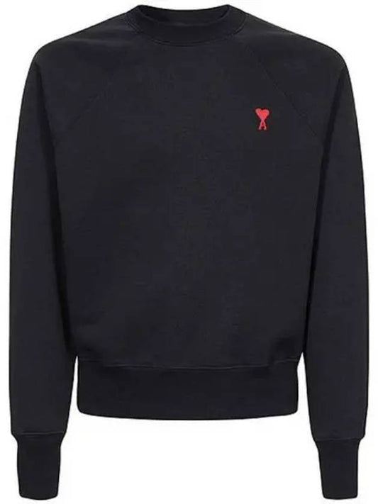 Small Heart Logo Sweatshirt Black - AMI - BALAAN 2