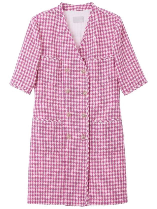 Summer Tweed Queen Suit Jacket Short Dress Pink - RS9SEOUL - BALAAN 1