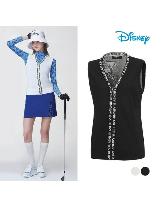 Disney Lettering Zip-up Knit Vest Vest DO1LKV001 - DISNEY GOLF - BALAAN 1