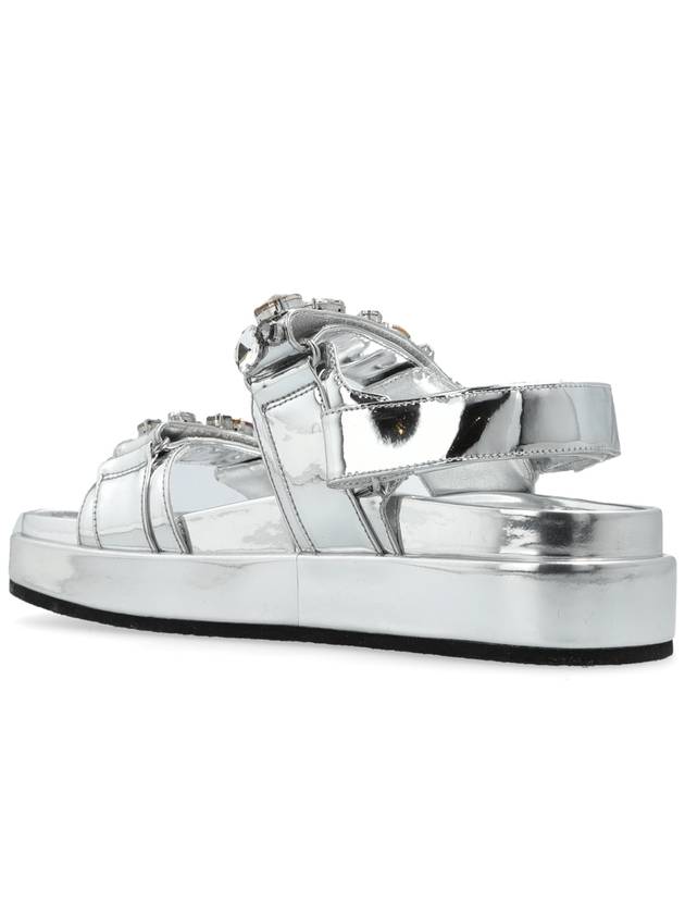 Tory Burch Sandals With Logo, Women's, Silver - TORY BURCH - BALAAN 5