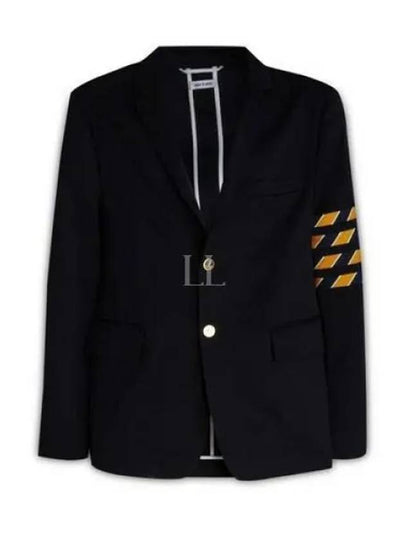 4 Bar Unconstructed Cotton Twill Classic Sports Jacket Navy - THOM BROWNE - BALAAN 2