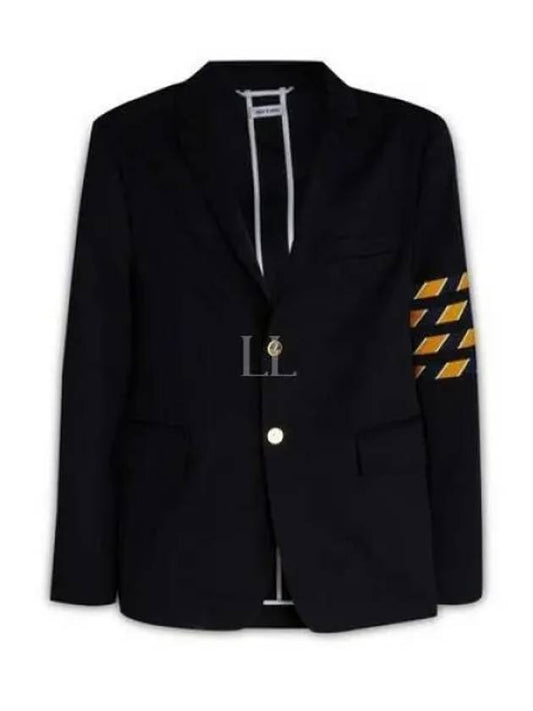 4 Bar Unconstructed Cotton Twill Classic Sports Jacket Navy - THOM BROWNE - BALAAN 2