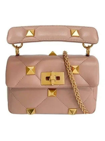 Roma Studded Small Tote Bag Pink - VALENTINO - BALAAN 2