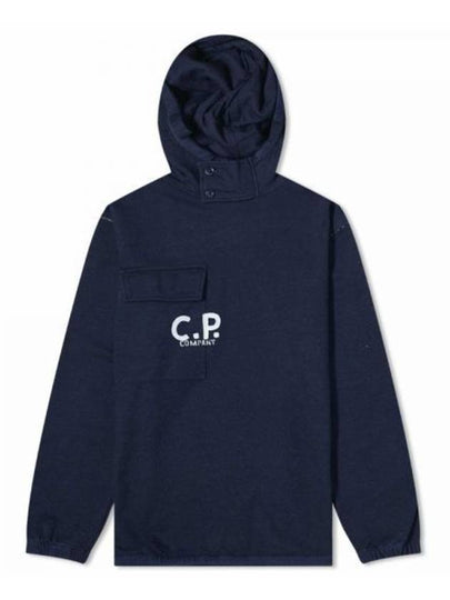 Indigo Fleece Hoodie Navy - CP COMPANY - BALAAN 2