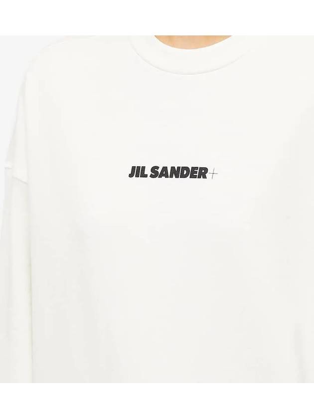 Women's Logo Cotton Sweatshirt Cream - JIL SANDER - BALAAN 3