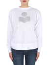 Klowia Logo Print Linen Sweatshirt White - ISABEL MARANT - BALAAN 2