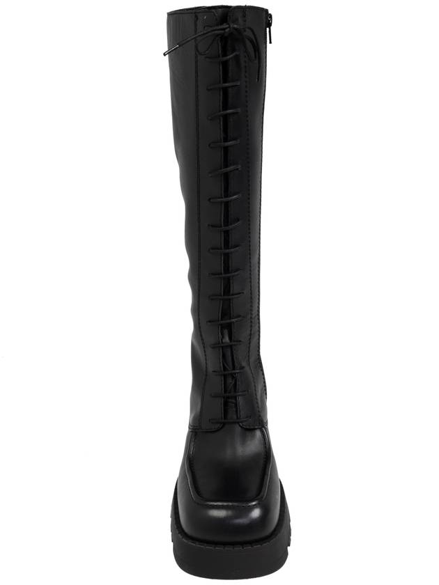 Miista Knee-high Lace-up Boots Grit, Women's, Black - MIISTA - BALAAN 6