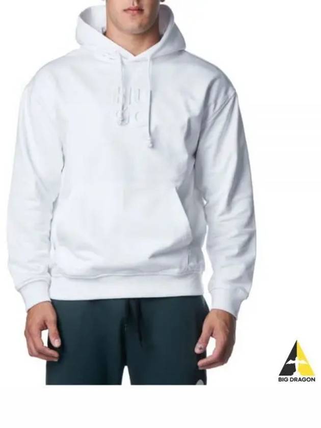 Jersey Dockras Embossed Logo Cotton Hoodie White - HUGO BOSS - BALAAN 2