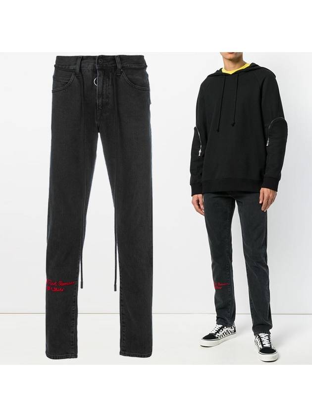 11th Anniversary Check Slim Denim Jeans OMYA003S18812027 1001 - OFF WHITE - BALAAN 1