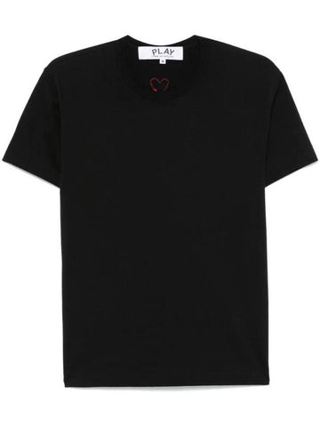 Heart patch short sleeve t shirt black - COMME DES GARCONS PLAY - BALAAN 1