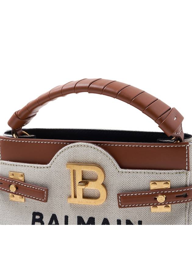 B-Buzz Canvas Leather Top Handle Tote Bag Brown - BALMAIN - BALAAN 8