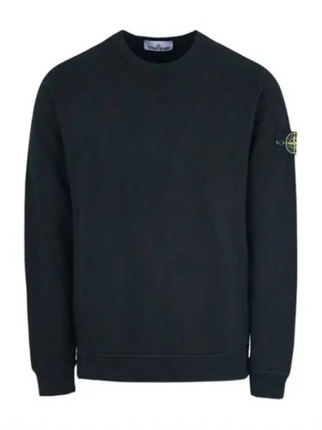 Brushed Cotton Fleece Garment Dyed Crewneck Sweatshirt Navy - STONE ISLAND - BALAAN 2