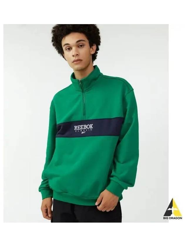 Legacy half zip up sweatshirt green - REEBOK - BALAAN 1