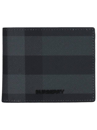 Check Polyurethane Bifold Wallet Black - BURBERRY - BALAAN 2