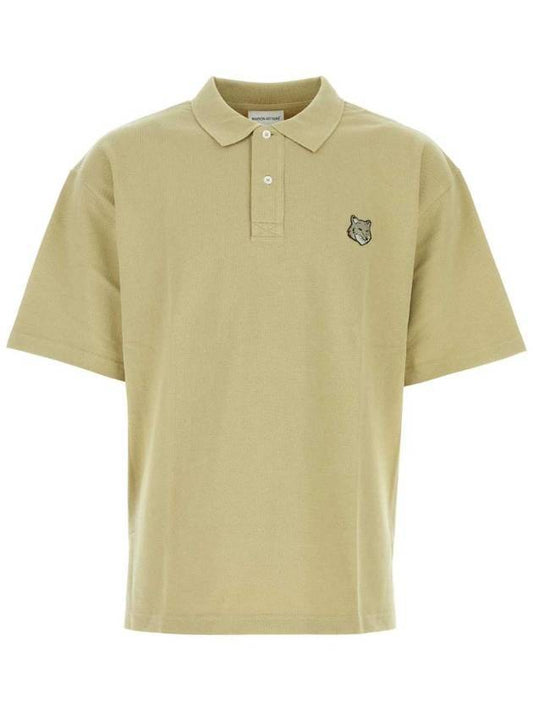 Bold Fox Head Patch Oversized Polo Shirt Sage Green - MAISON KITSUNE - BALAAN 1