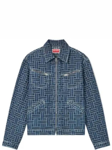 Weave Embroidery Trucker Denim Jacket FE6 5DV310 6J2 DD - KENZO - BALAAN 1