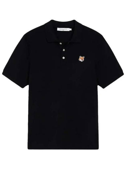 Fox Head Patch Cotton Polo Shirt Black - MAISON KITSUNE - BALAAN 2