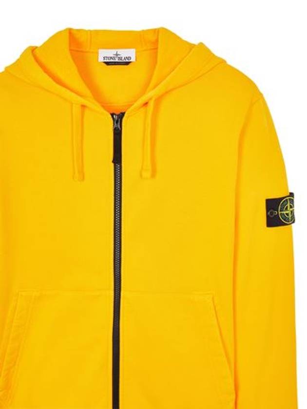 Wappen Patch Cotton Fleece Zip Up Hoodie Yellow - STONE ISLAND - BALAAN 4