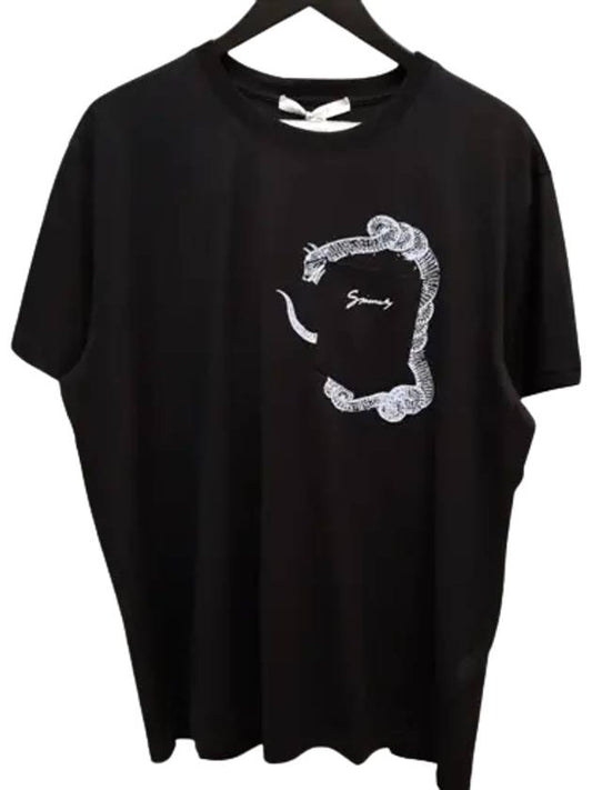 Dragon Print Pocket Short Sleeve T-Shirt Black - GIVENCHY - BALAAN 2