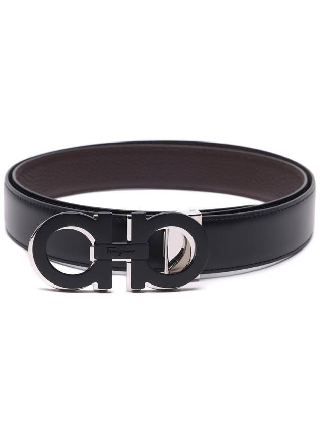 Reversible Leather Belt Black Brown - SALVATORE FERRAGAMO - BALAAN 4