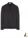 Wappen Patch Overshirt Zip Up Jacket Black - STONE ISLAND - BALAAN 2