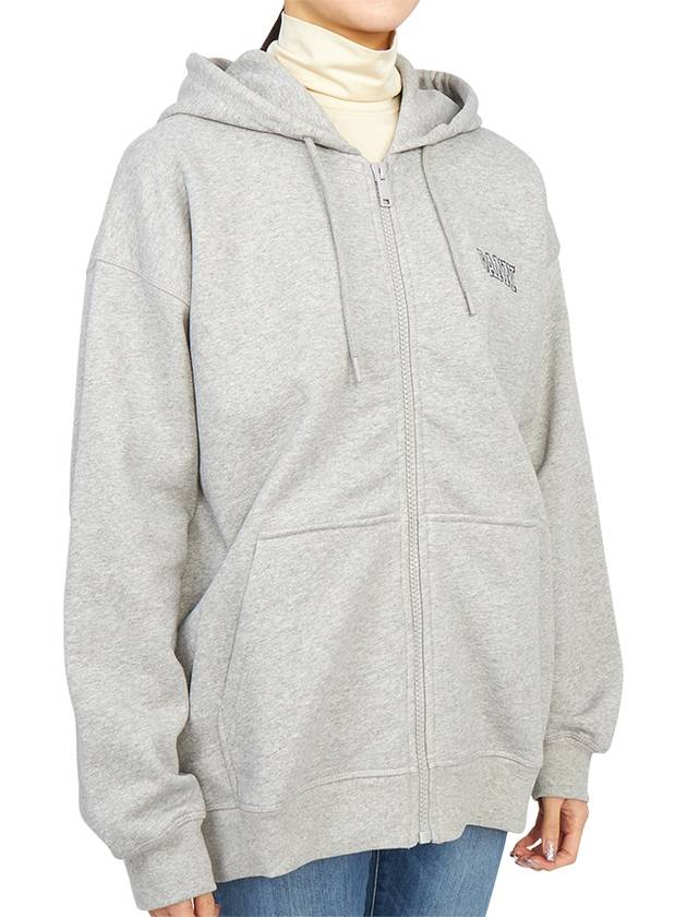 Logo Zip-Up Hoodie Grey - GANNI - BALAAN 5