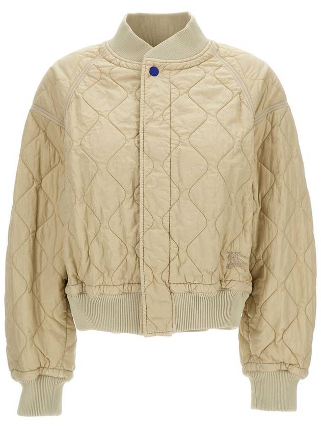 Quilted Bomber Jacket Ivory - BURBERRY - BALAAN 2