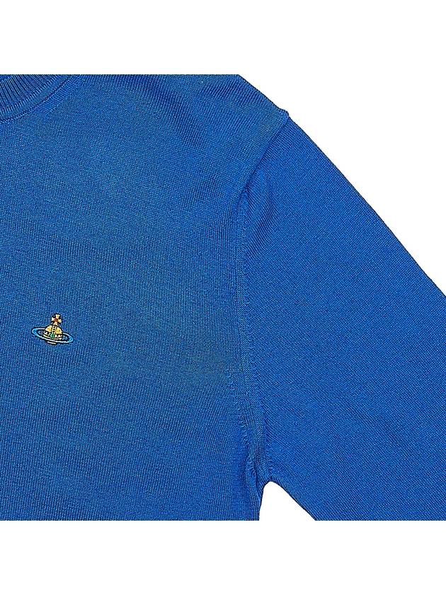 ORB Embroidered Crew Neck Knit Top Blue - VIVIENNE WESTWOOD - BALAAN 5