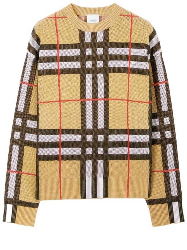 Vintage Check Crew Neck Knit Top Archive Beige - BURBERRY - BALAAN 2