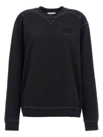 Isoli Drop Shoulder Sweatshirt Black - GANNI - BALAAN 1