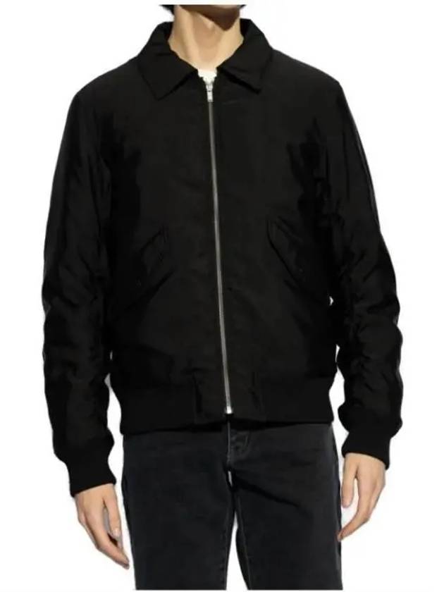 Zip-Up Bomber Jacket Black - SAINT LAURENT - BALAAN 3