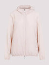 Fegeo Logo Patch Zip Up Hoodie Light Pink - MONCLER - BALAAN 2