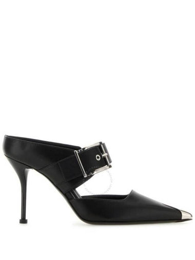 Alexander Mcqueen Punk Buckle Leather Mules, Brand Size 36 ( US Size 6 ) - ALEXANDER MCQUEEN - BALAAN 1