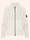 Reflective Jacquard Knit Zip-up Cardigan Ivory - STONE ISLAND - BALAAN 2