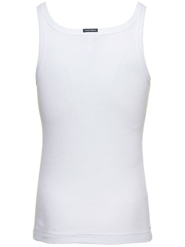 23 fw White Cotton Tank Top M8E98JONO02W0800 B0480746047 - DOLCE&GABBANA - BALAAN 3