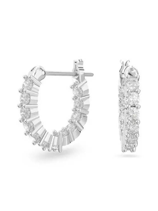 Matrix Vitore Hoop Earrings Silver - SWAROVSKI - BALAAN 3