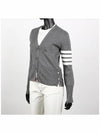 Cotton 4-Bar Milano Classic V-Neck Cardigan Medium Grey - THOM BROWNE - BALAAN 3