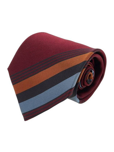 Classic Striped Silk Tie Bordeaux - VIVIENNE WESTWOOD - BALAAN 1