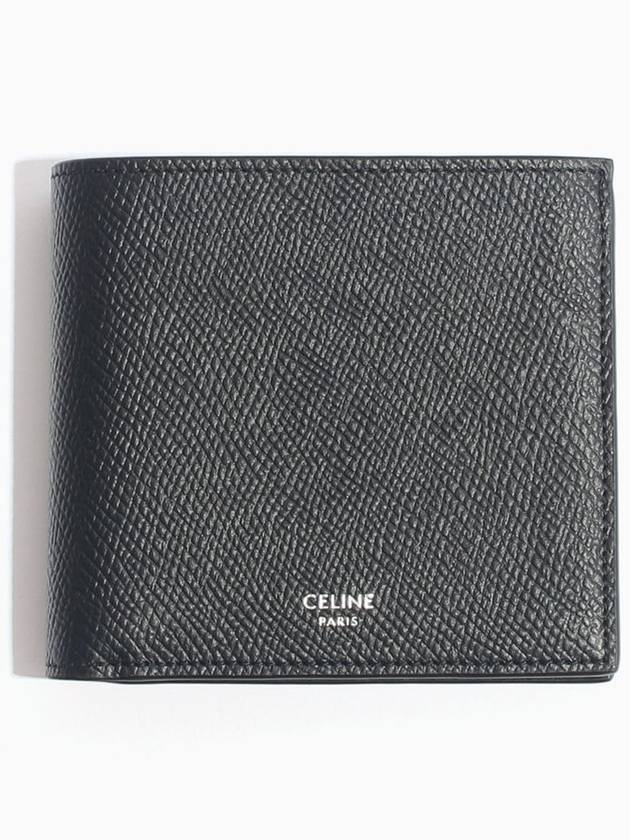 Celine Logo Leather Half Wallet Black - CELINE - BALAAN 2