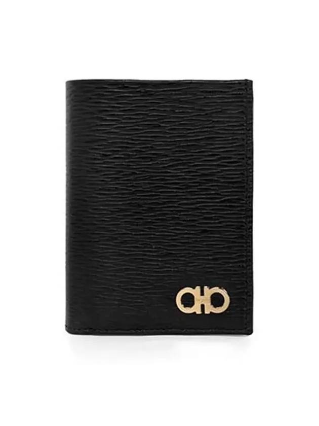 Revival Gancini Compact Half Wallet Black - SALVATORE FERRAGAMO - BALAAN 4