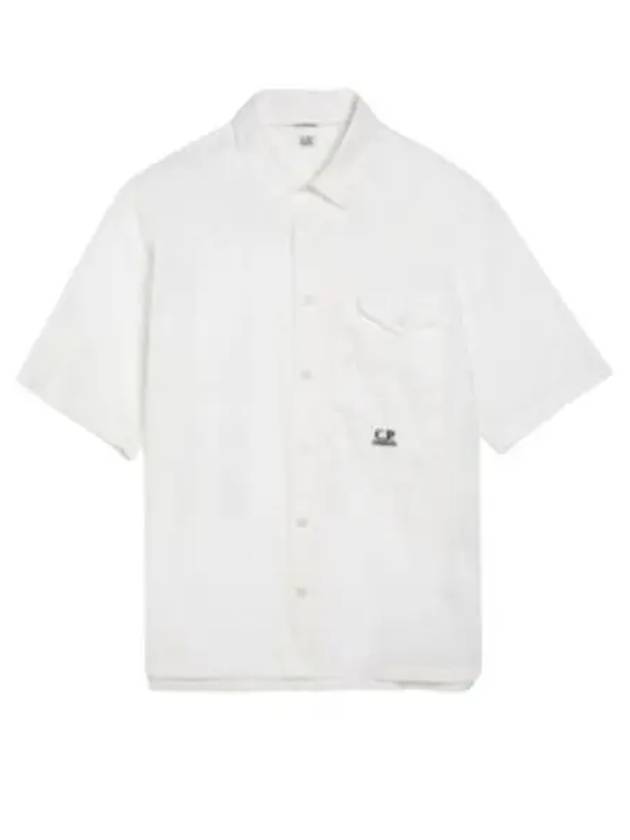 Cotton Popeline Short Sleeve Shirt White - CP COMPANY - BALAAN 2