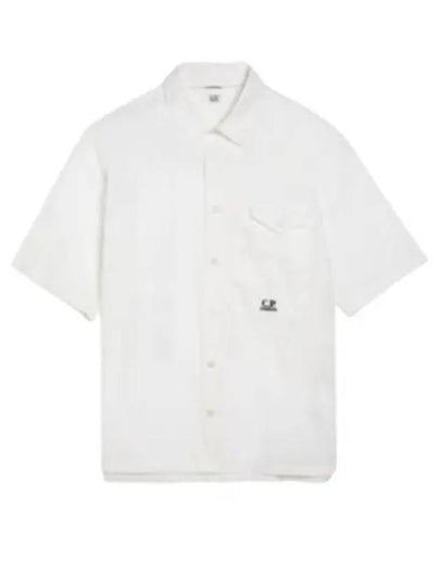 Cotton Popeline Short Sleeve Shirt White - CP COMPANY - BALAAN 2