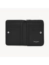 Matelasse Compact Zipper Leather Half Wallet Black - SAINT LAURENT - BALAAN 5