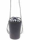 Women’s Gingham Pebble Grain Mini Bucket Bag Dark Grey - THOM BROWNE - BALAAN 5