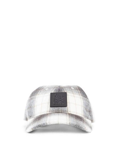 Patch Tartan Wool Ball Cap Brown Ecru - LOEWE - BALAAN 2