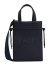 Mini Logo Leather Tote Bag Navy - FENDI - BALAAN 2