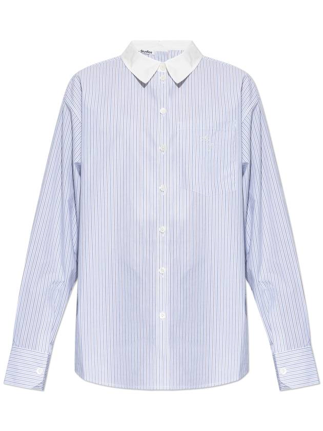 Acne Studios Shirt With Logo, Women's, Blue - ACNE STUDIOS - BALAAN 1