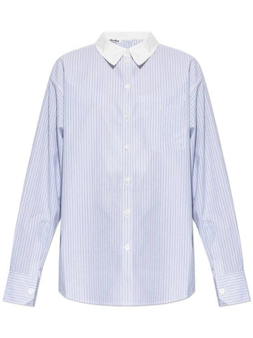 Acne Studios Shirt With Logo, Women's, Blue - ACNE STUDIOS - BALAAN 1