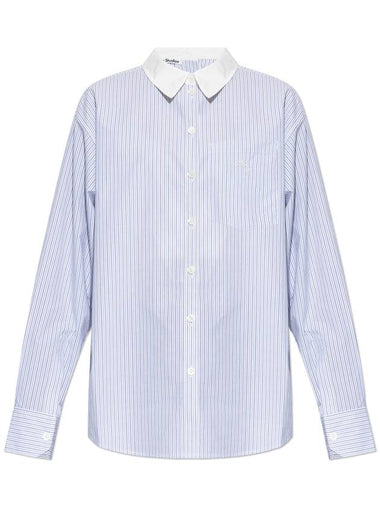 Acne Studios Shirt With Logo, Women's, Blue - ACNE STUDIOS - BALAAN 1